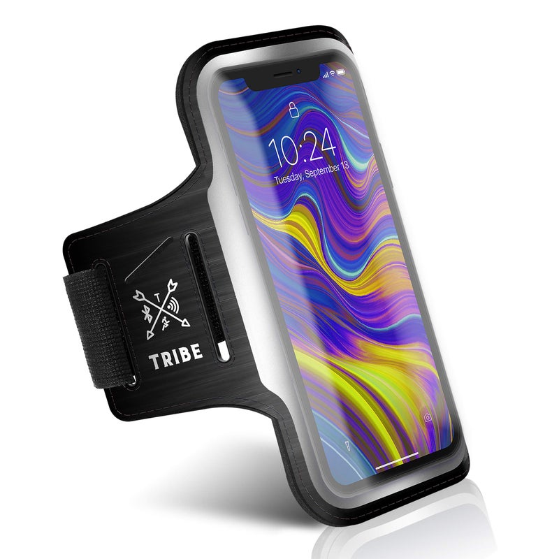 TRIBE Running Phone Holder Armband. iPhone & Galaxy Cell Phone Sports Arm Bands for Women, Men, Runners, Jogging, Walking, Exercise & Gym Workout. Fits All Smartphones. Adjustable Strap, CC/Key Pocket - Image 1